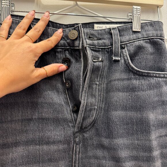 Rag & Bone Black Denim Skirt with Slip Size 25 - Picture 2 of 3